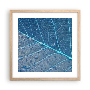 Plagát v ráme zo svetlého duba - Modrý život - 40x40 cm