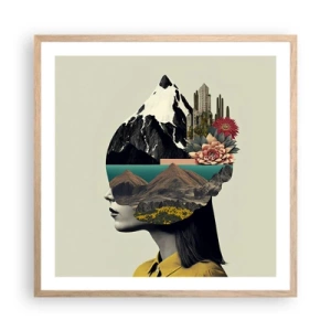 Plagát v ráme zo svetlého duba - Žena – vždy tajomstvo - 60x60 cm