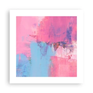 Plagát - Ružová, modrá a štipka svetla - 40x40 cm