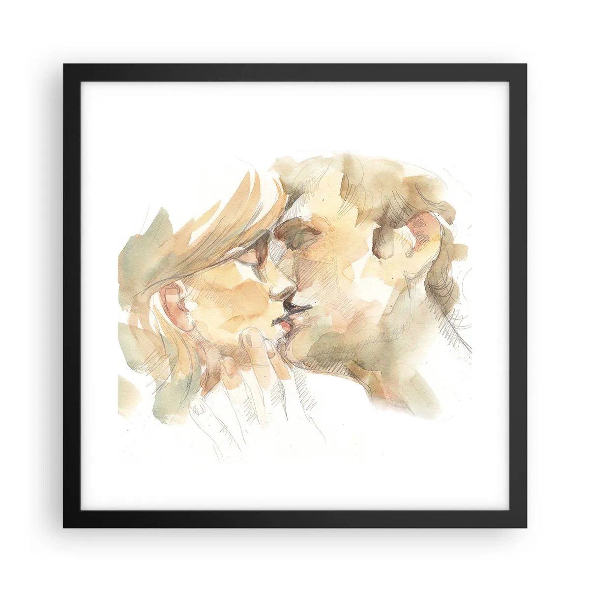 Plagát v čiernom ráme - Nájdená polovica? - 40x40 cm