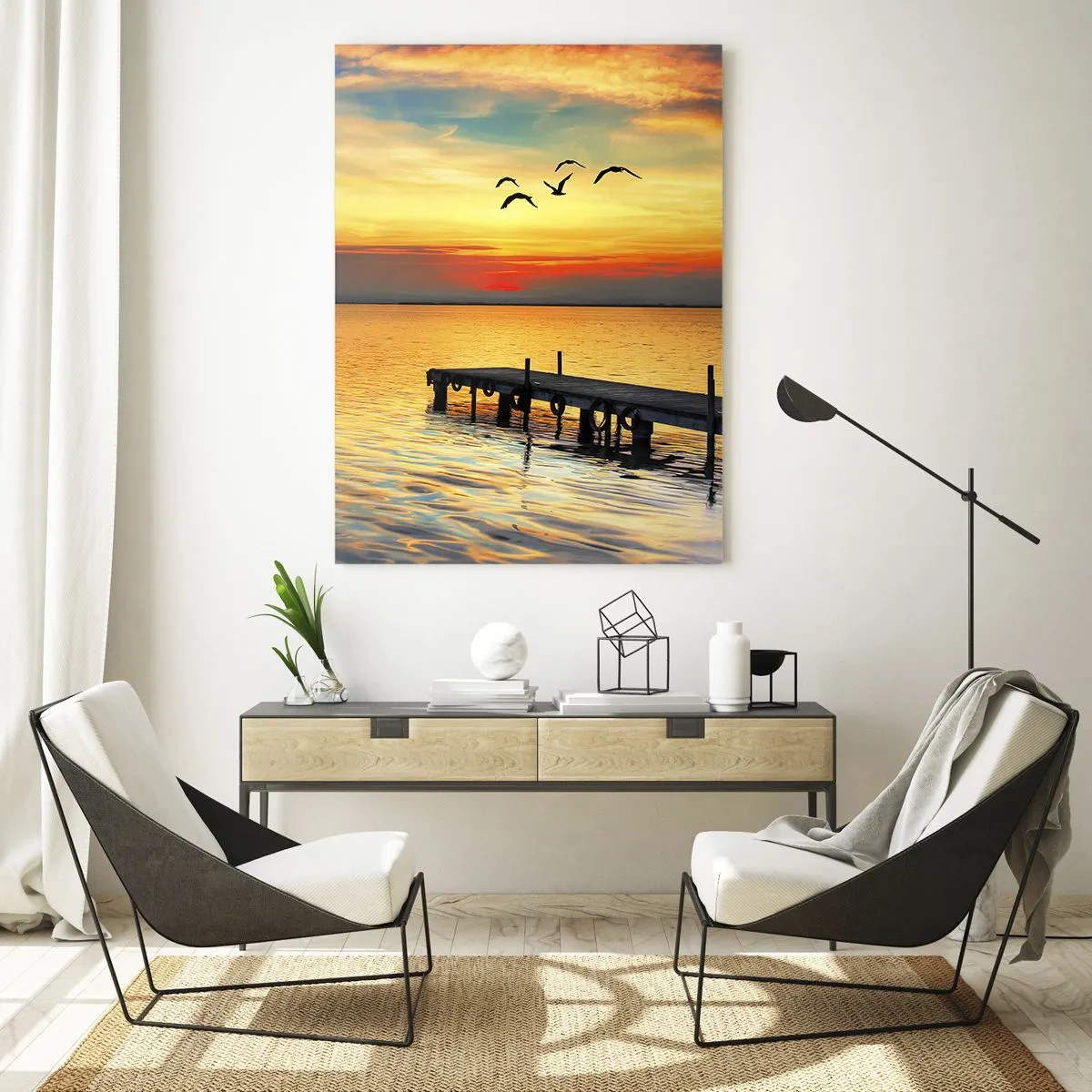 Obraz na skle - Večerné návraty - 50x70 cm