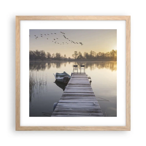 Plagát v ráme zo svetlého duba - Časom sa vrátim - 40x40 cm