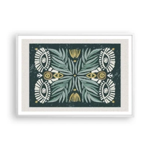 Plagát v bielom ráme - Ako ľudová vystrihovačka - 100x70 cm