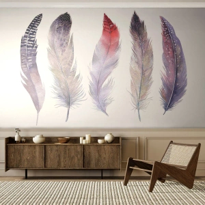 Fototapeta na mieru Premium Sand - Jemné ako rôznofarebná hmla - Vtáčie pierko, Boho, Grafika
