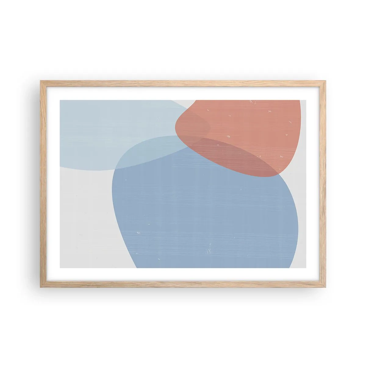 Plagát v ráme zo svetlého duba - Pastelové vzťahy - 70x50 cm