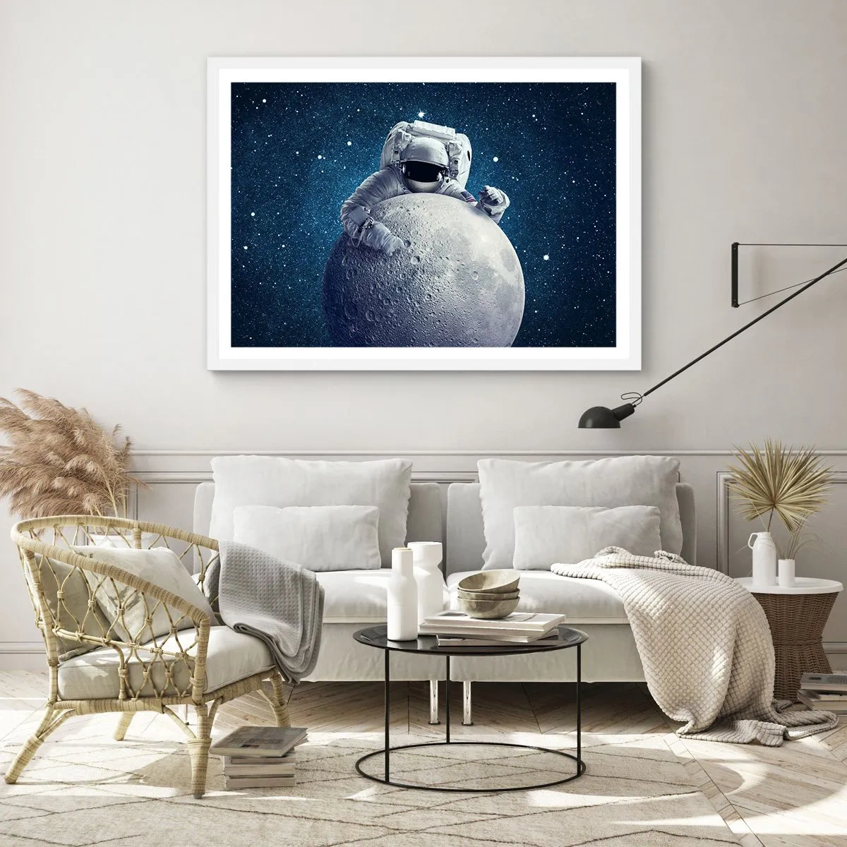 Plagát v bielom ráme - Vesmírny vtipkár - 91x61 cm