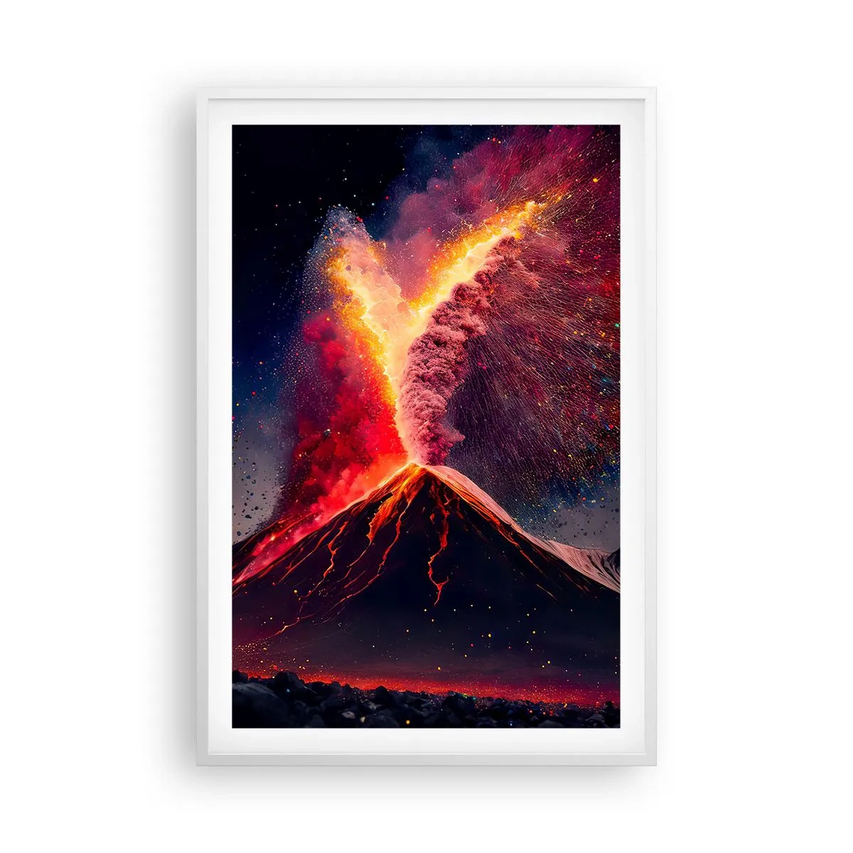 Plagát v bielom ráme - Krása a hrôza - 61x91 cm