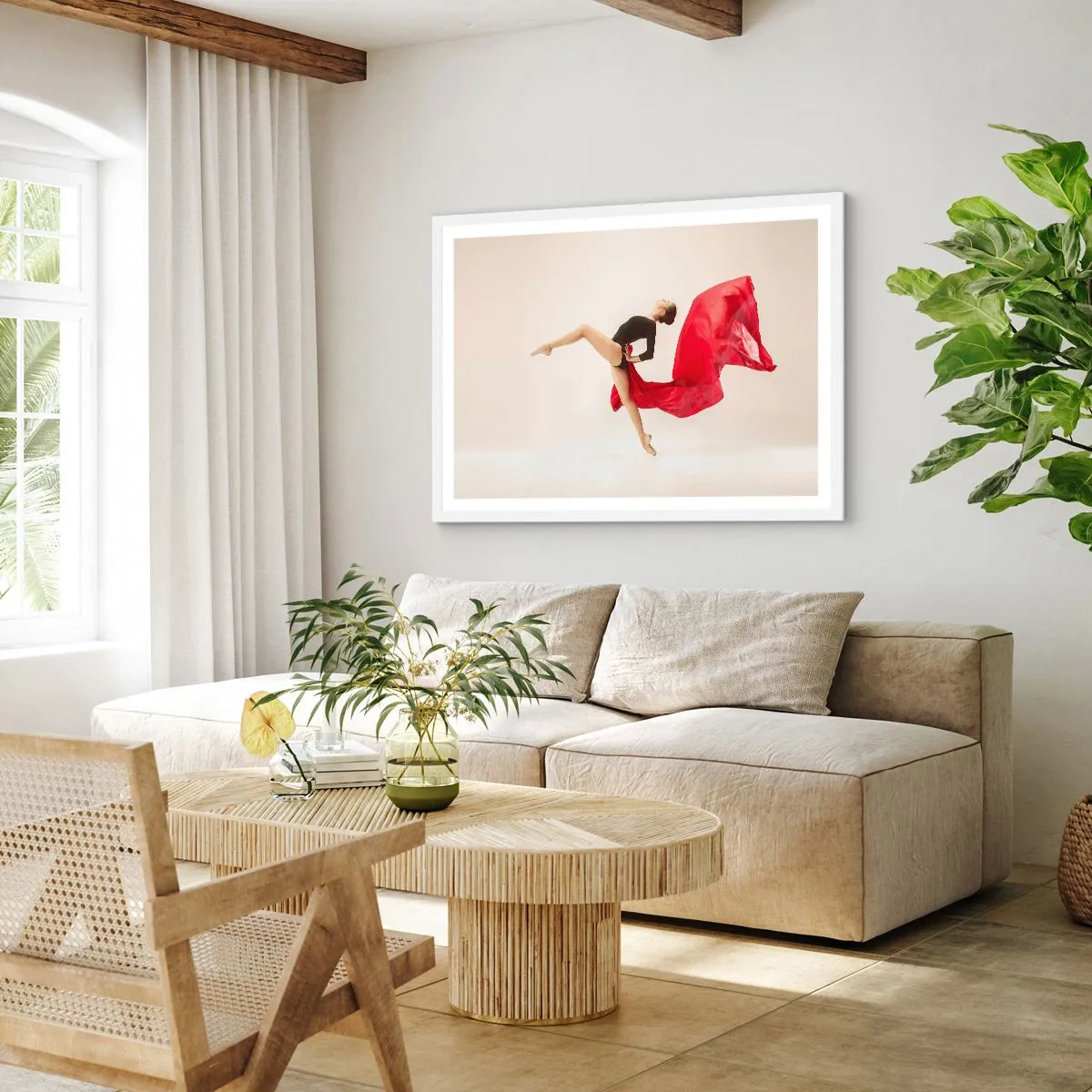 Plagát v bielom ráme - Červené a čierne - 91x61 cm