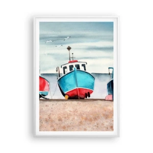 Plagát v bielom ráme - Pripravené na úlovok - 70x100 cm