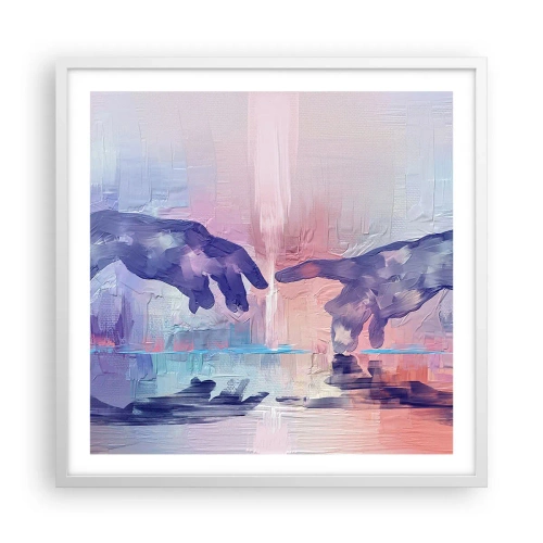 Plagát v bielom ráme - Božská iskra života - 60x60 cm