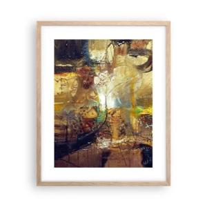Plagát v ráme zo svetlého duba - Zima, teplejšie, horúco - 40x50 cm