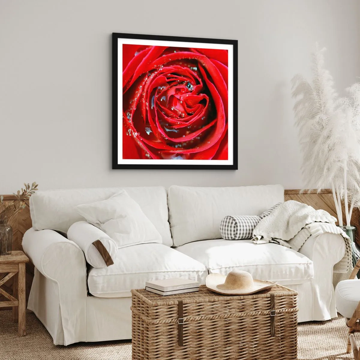 Plagát v čiernom ráme - V kvapkách rosy - 40x40 cm