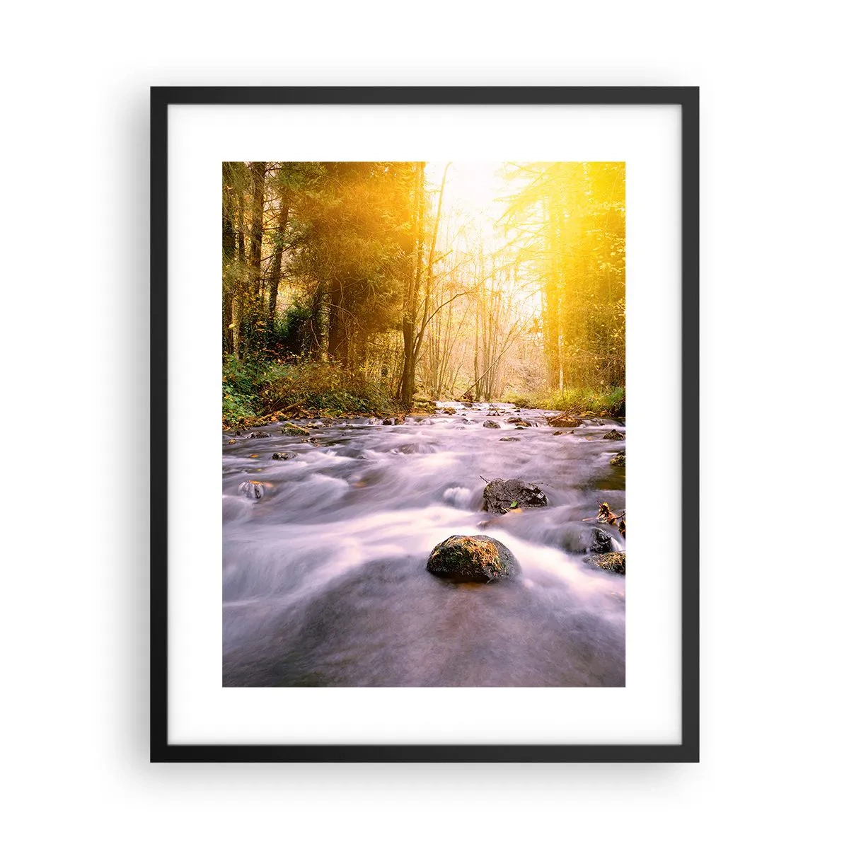 Plagát v čiernom ráme - Malachit v strieborno-zlatej podobe - 40x50 cm