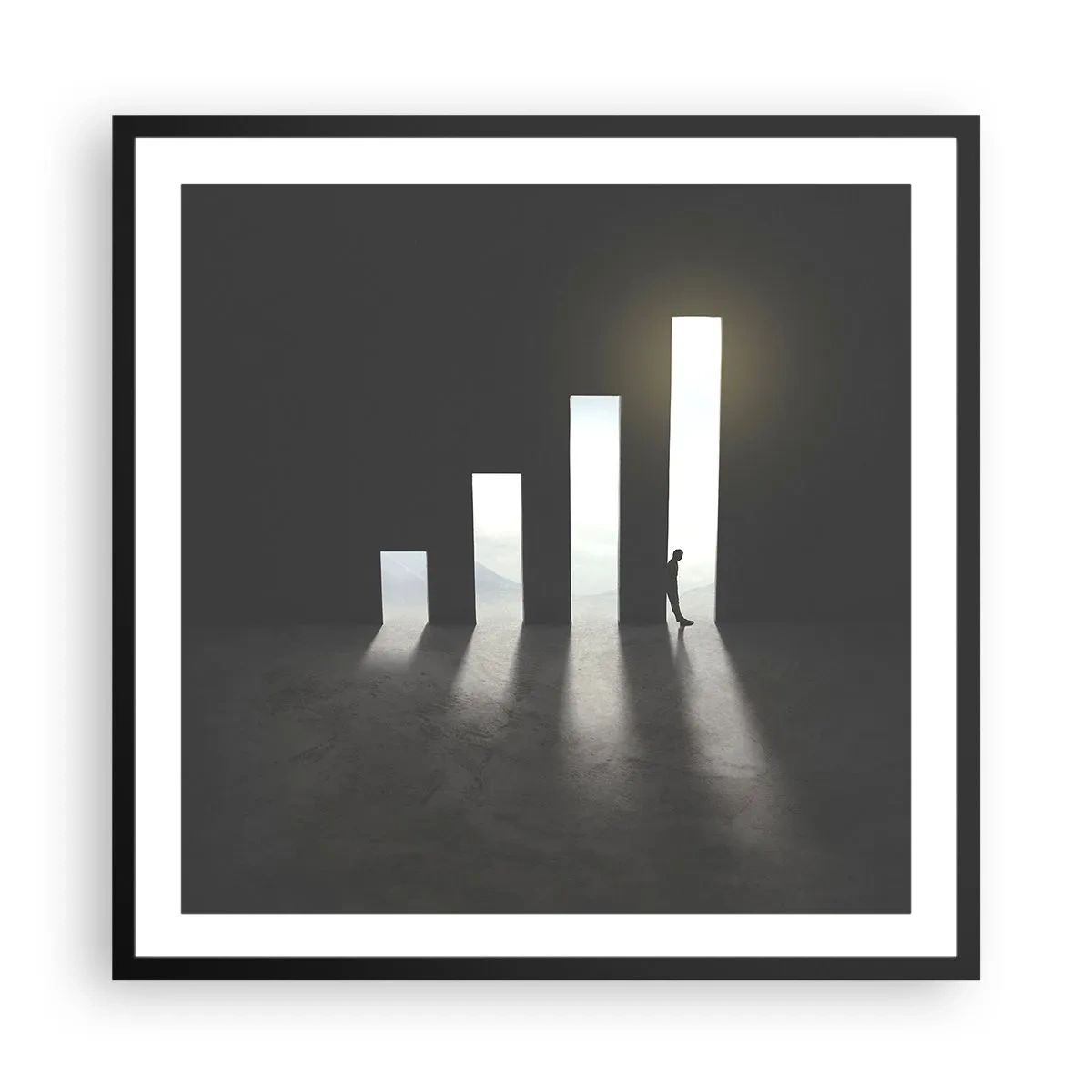 Plagát v čiernom ráme - Úspech – impresia - 60x60 cm