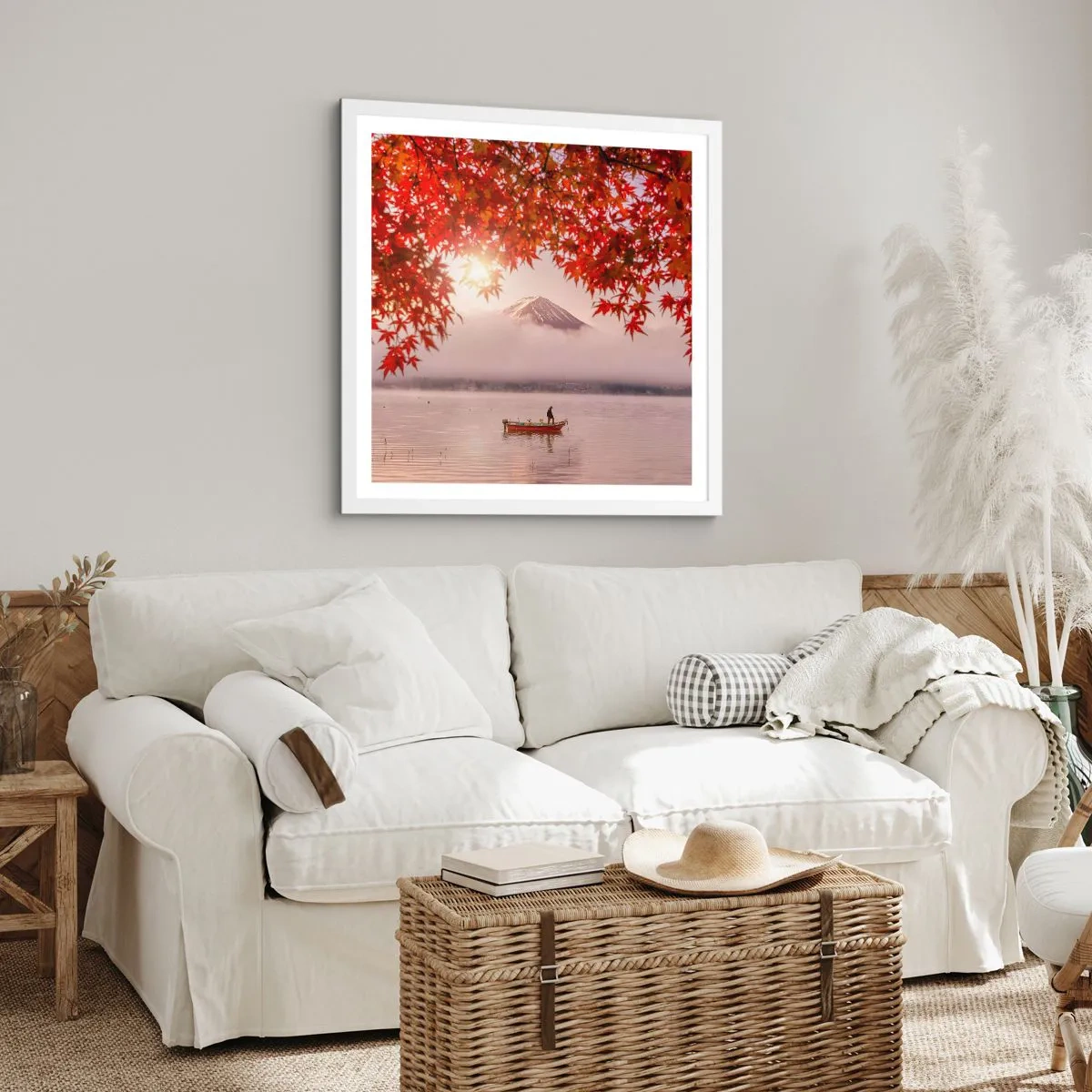 Plagát v bielom ráme - V japonskom štýle - 30x30 cm