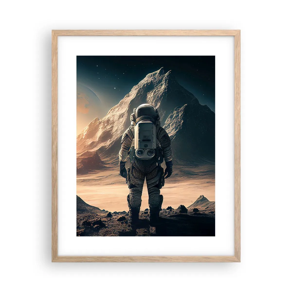 Plagát v ráme zo svetlého duba - Nová výzva - 40x50 cm