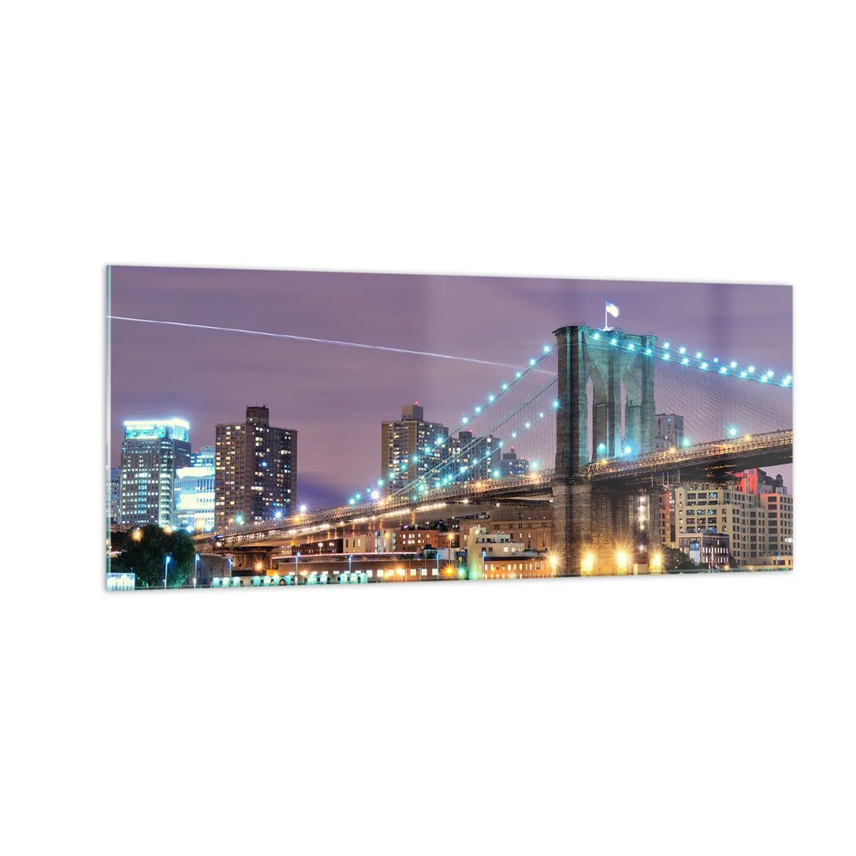 Obraz na skle - Po veľa rokov Brooklynský most - 100x40 cm