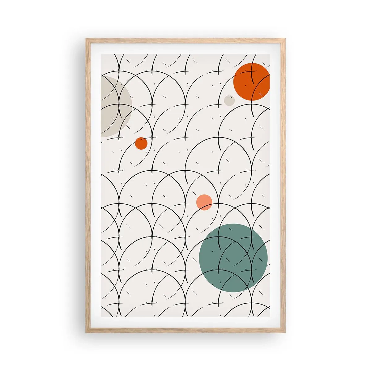 Plagát v ráme zo svetlého duba - V duchu pop-artu - 61x91 cm