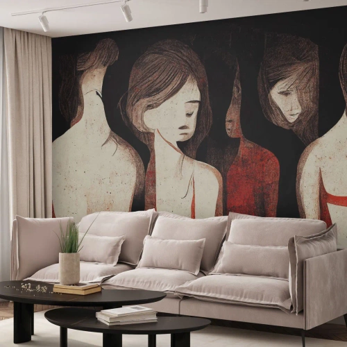 Fototapeta Standard Eco - Madony z temnoty - ženy, Kus, Smútok - 250x175 cm