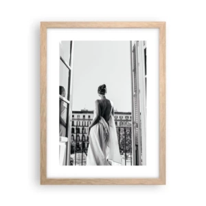 Plagát v ráme zo svetlého duba - Prebudenie zmyslov - 30x40 cm