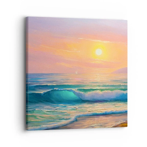 Obraz na plátne - Tyrkysová pieseň vĺn - 30x30 cm