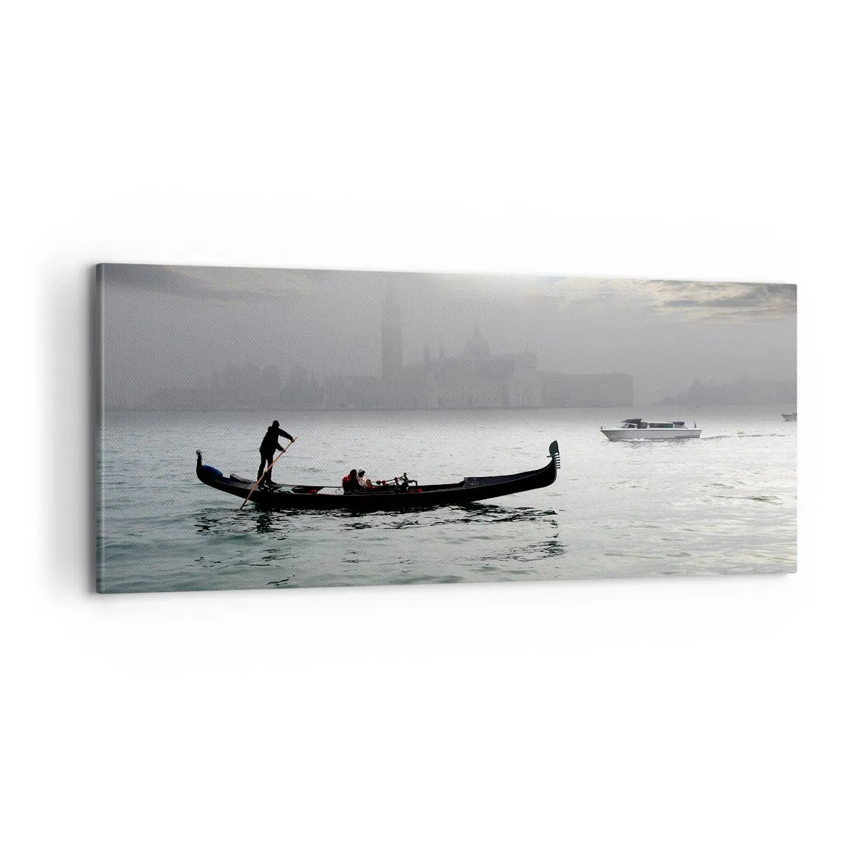 Obraz na plátne - Rozprávkové mesto z vody a hmly - 100x40 cm