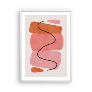 Plagát v bielom ráme - Jemný pohyb foriem - 50x70 cm