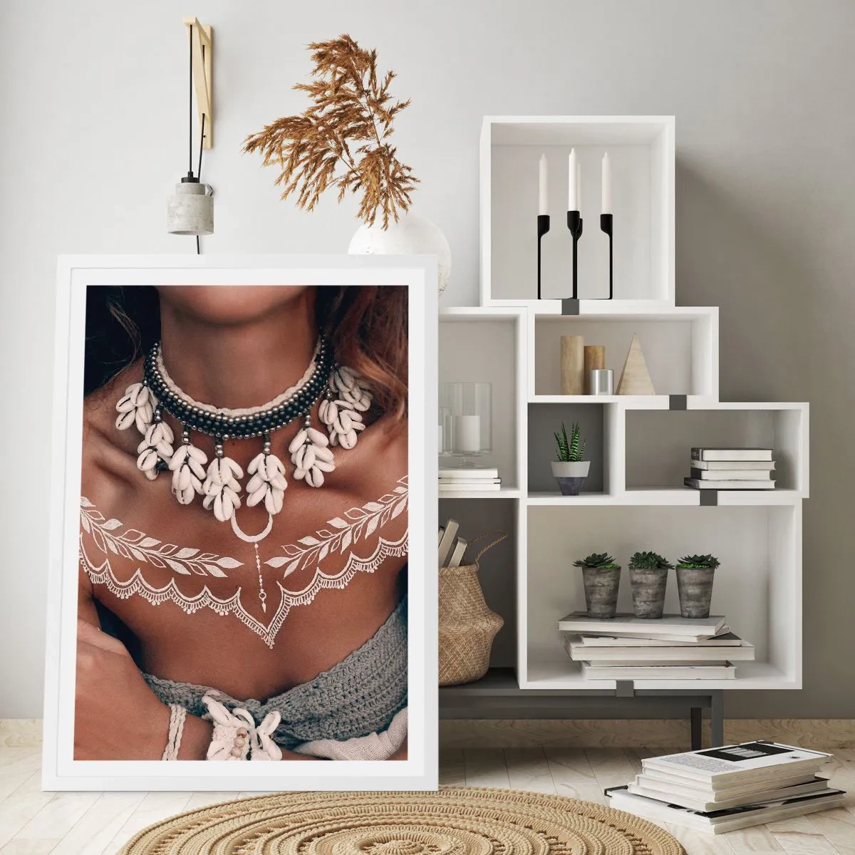 Plagát v bielom ráme - Talizmany, rituály ženskosti - 50x70 cm