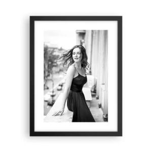 Plagát v čiernom ráme - Určite Parížanka - 30x40 cm
