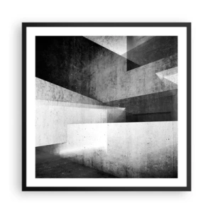 Plagát v čiernom ráme - Štruktúra priestoru - 60x60 cm