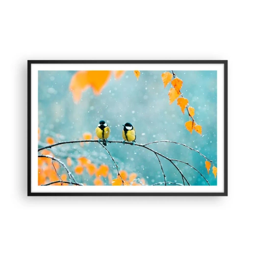 Plagát v čiernom ráme - Vtáčie klebety - 91x61 cm