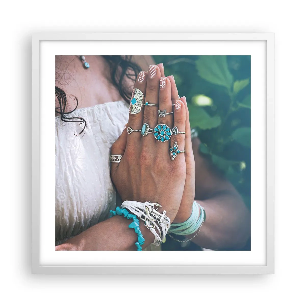 Plagát v bielom ráme - Vitajte v centre bytia - 50x50 cm