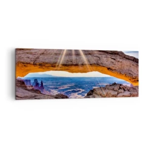 Obraz na plátne - Skalnou bránou - 140x50 cm