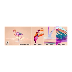 Vzorka samolepiacej fototapety Deluxe Sticker - Vták dobrých emócií - Flamingo, Vták, Abstrakcia - 100x30 cm