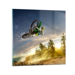 Obraz na skle - Zapni emócie! - 50x50 cm