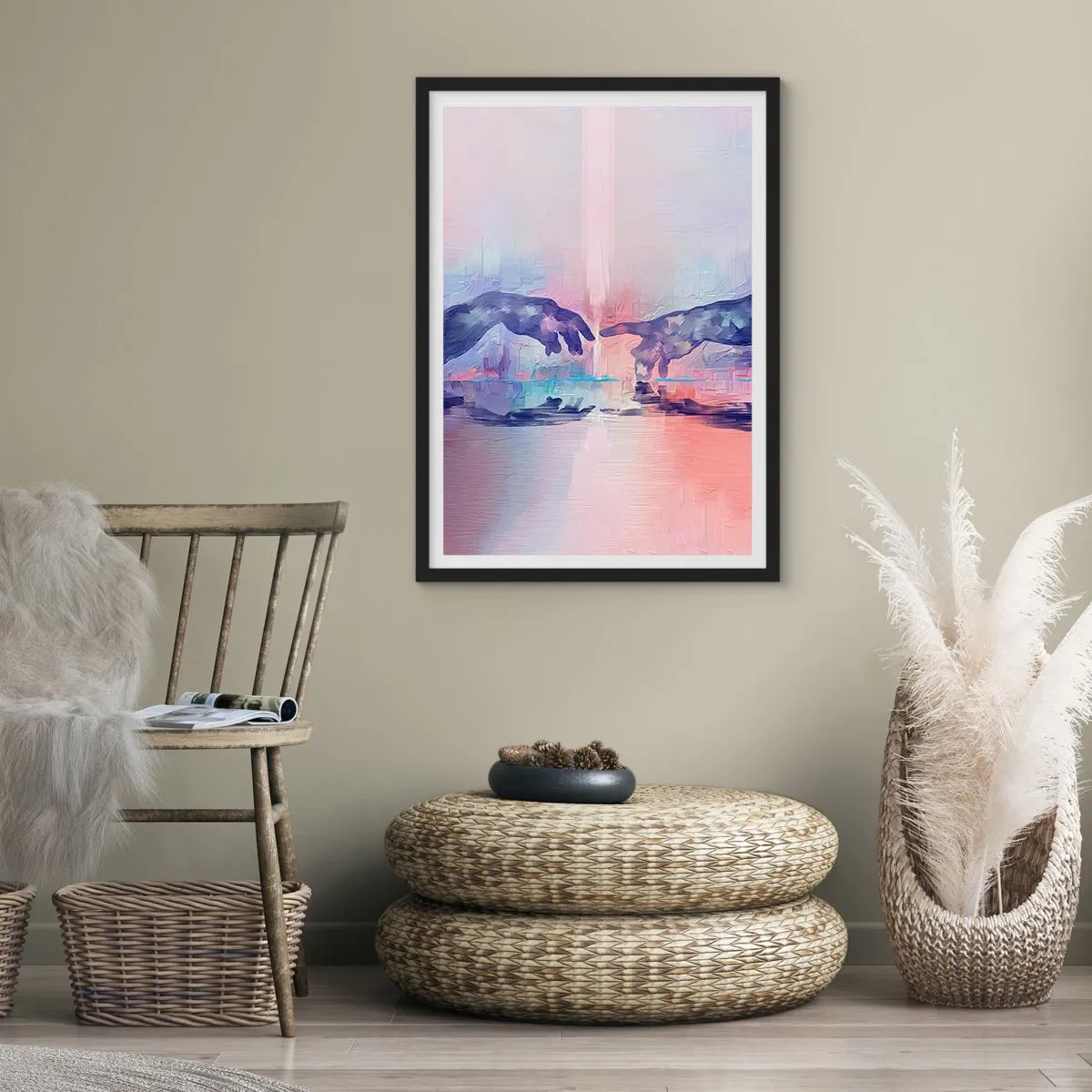 Plagát v čiernom ráme - Božská iskra života - 61x91 cm