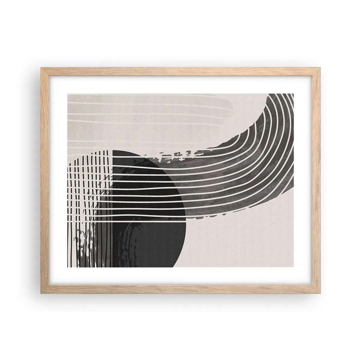 Plagát v ráme zo svetlého duba - Tam a späť - 50x40 cm