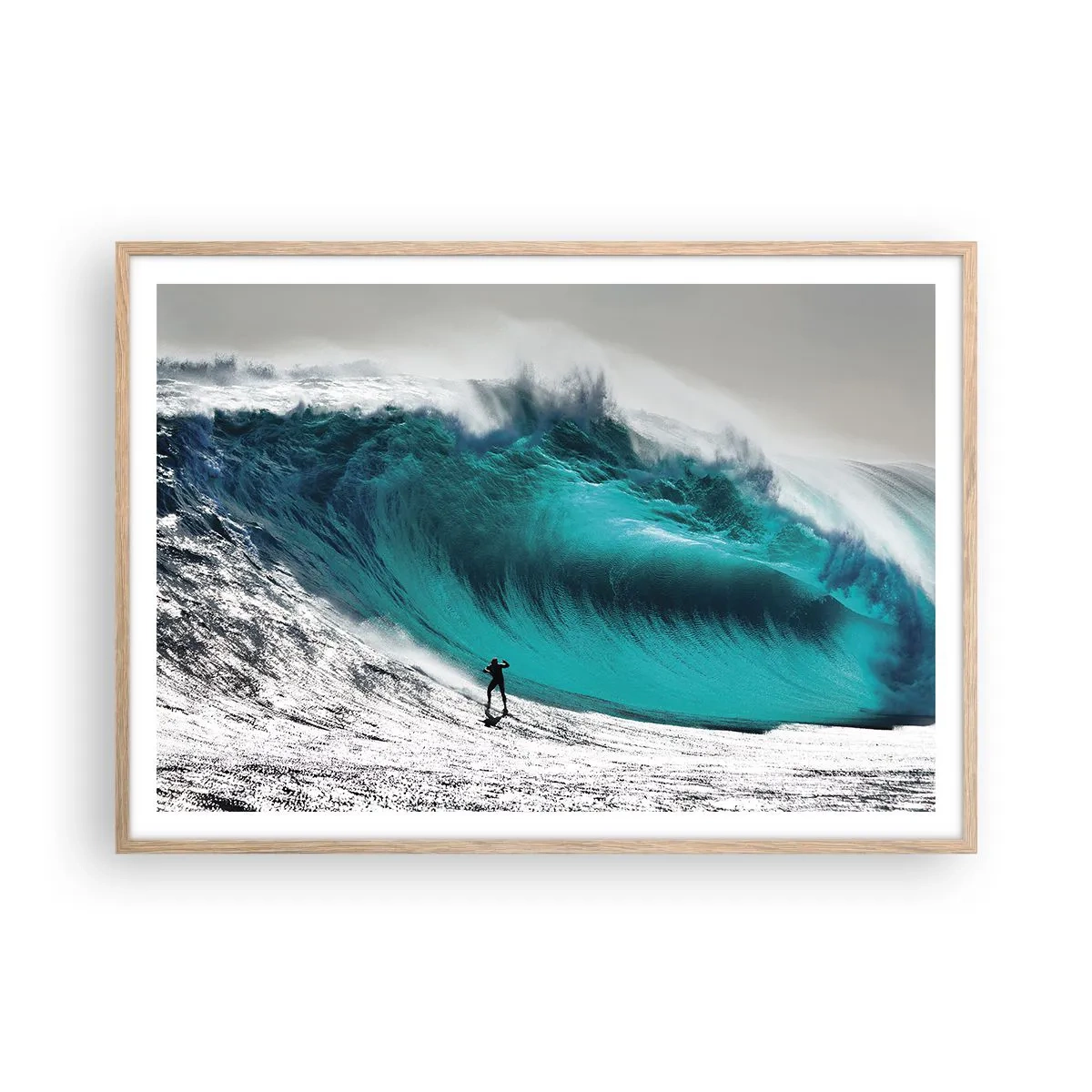 Plagát v ráme zo svetlého duba - Výzva prijatá - 100x70 cm