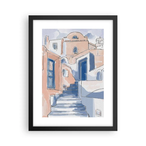 Plagát v čiernom ráme - Exotické mesto - 30x40 cm