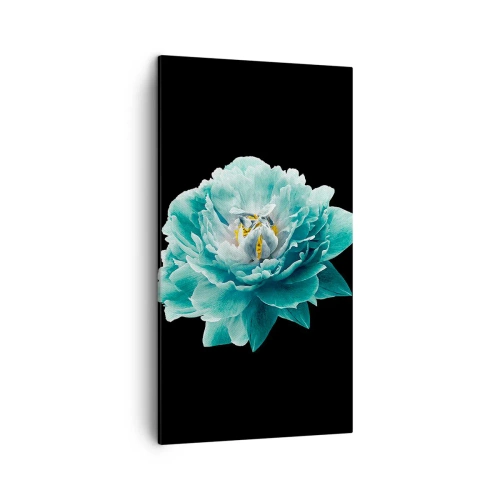 Obraz na plátne - Modré a zlaté okvetné lístky - 45x80 cm