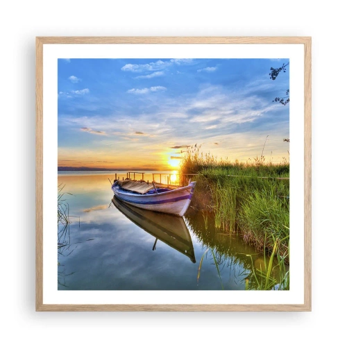 Plagát v ráme zo svetlého duba - Zátoka splnených snov - 60x60 cm