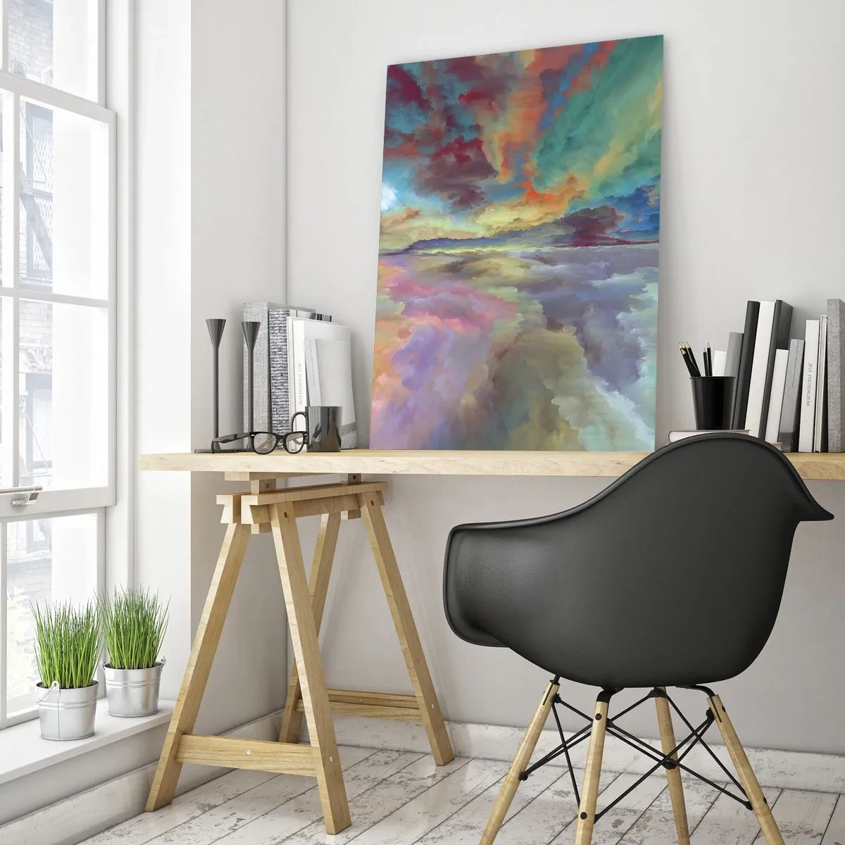 Obraz na skle - Dve neba - 50x70 cm