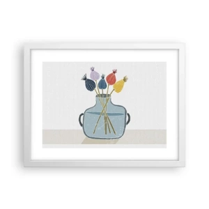 Plagát v bielom ráme - Makové kvety - 40x30 cm