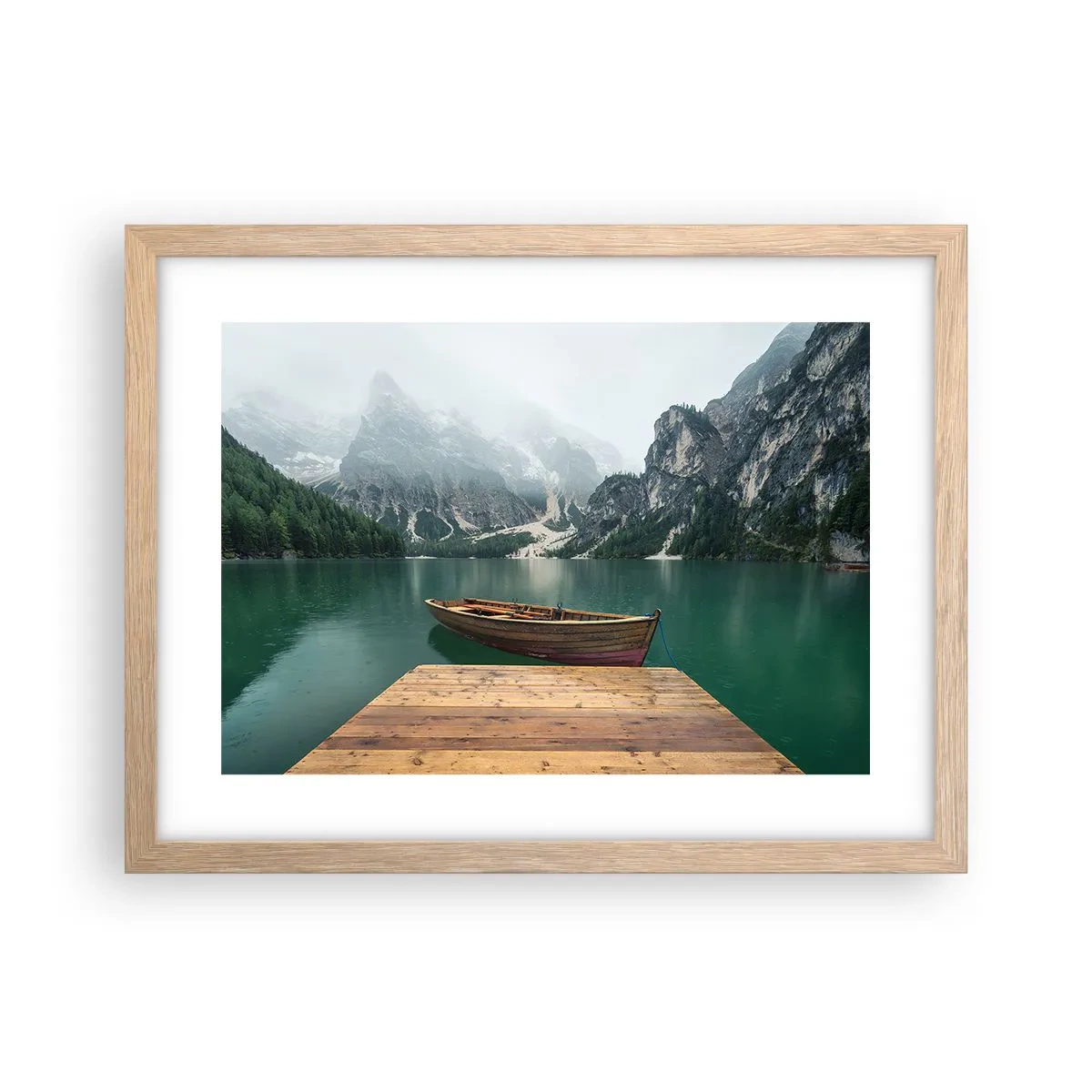 Plagát v ráme zo svetlého duba - „Hrdé skaly vpredu“ - 40x30 cm