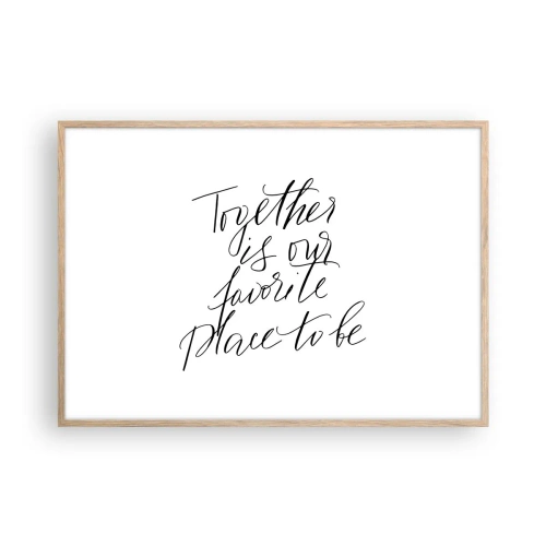 Plagát v ráme zo svetlého duba - Cítite to tiež? - 100x70 cm