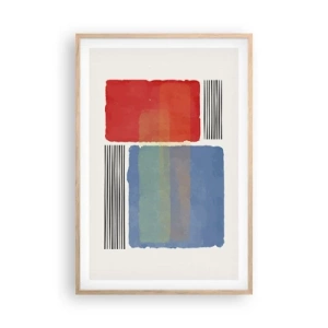 Plagát v ráme zo svetlého duba - Duch a písmeno geometrie - 61x91 cm