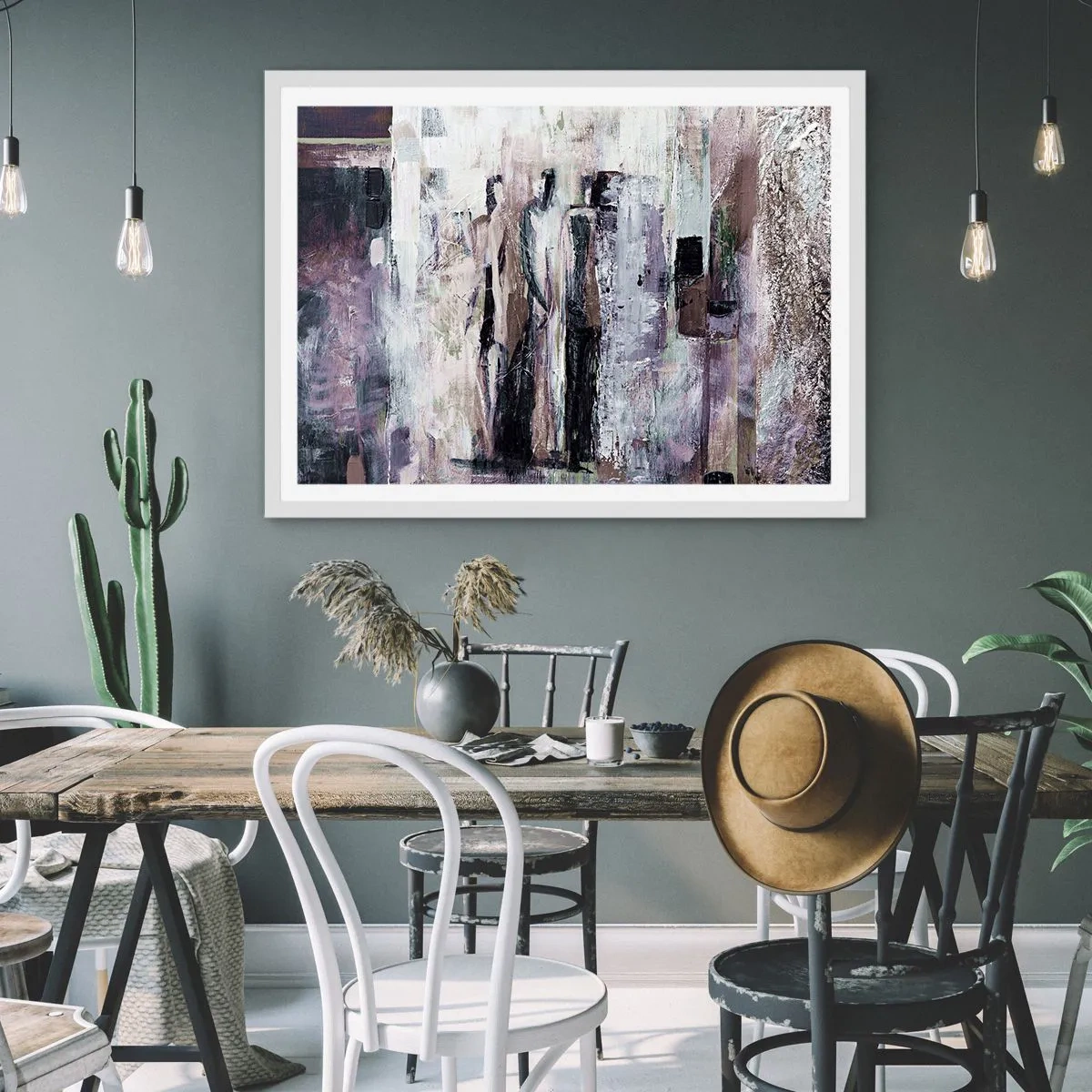 Plagát v bielom ráme - Tajomná trojica - 100x70 cm