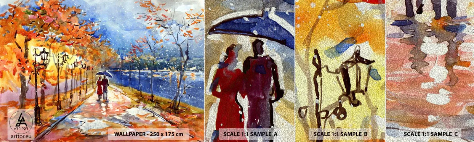 Vzorka fototapety Premium Sand - Spoločne k hranici času - Krajina, Park Avenue, Stromy - 100x30 cm