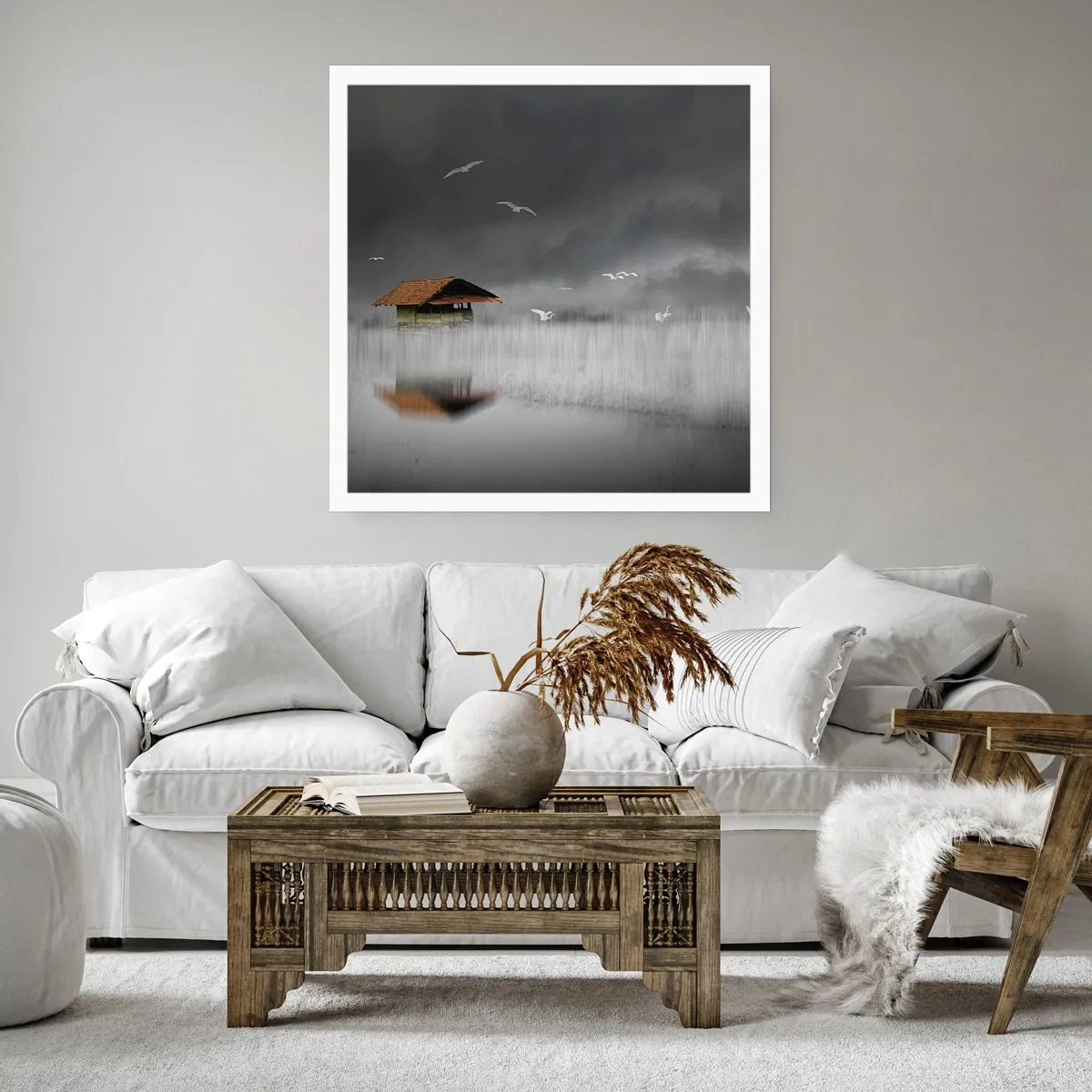 Plagát - Úkryt pred dažďom - 40x40 cm