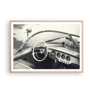 Plagát v ráme zo svetlého duba - Počasie pre bohatých - 100x70 cm